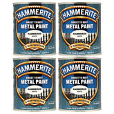 4X Hammerite Hammered White Paint 750ml Tin Paint